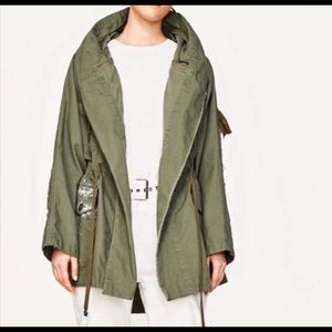 ZARA women “the Sparkling Parka” hooded sequined.